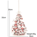 Addobbo natalizio in legno a forma di albero con scritta Merry Christmas misura 30x18cm - Albero di Natale a Quadri Rossi