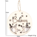 Christmas wooden hanging ornament with Believe lettering and black and white plaid - 10cm*10cm / Gray Base Snowflake Letter B