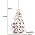 Segnale in legno a forma di albero di Natale con motivo scozzese e testo Merry Christmas - Albero di Natale a Quadri Grigi