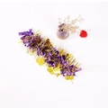 Festive purple and gold tinsel garland bracelet with shiny metallic heart sequins - Heart Purple (5492921552103)