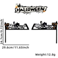 Halloween black non-woven door corner decor featuring haunted house and spooky cat design - Owl House Style