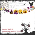 Detailed view of Halloween cartoon banner elements with spooky ghosts and pumpkin sizes - Trick or Treat Style (HY-WSLQ-39)