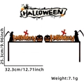 Halloween orange glitter door frame corner decoration with pumpkin and reaper silhouette - Grim Reaper Pumpkin Style
