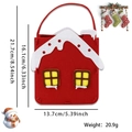Christmas non-woven red house felt gift bag with snow roof and handle for candy and gifts - Red House Style