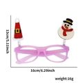 Detail showing 16x13cm dimensions of Christmas snowman spring glasses frame with glitter - Luminous Glasses / Santa Hat Snowman Style