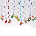 Colorful Christmas ceiling swirl decorations featuring Santa, reindeer and snowman pendants - Winter Animal Character Set (HLSDLQ-17-002)