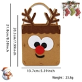 Christmas felt gift bag with reindeer design and size dimensions of 21.8cm by 13.7cm - Reindeer Style B
