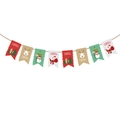 Christmas bunting banner with Merry Christmas text and cartoon Santa Claus figures - B5 Style Banner