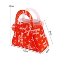 Red Christmas non-woven gift bag with Merry Christmas print and size 12x9x6cm - Winter-Holiday Red Base Handbag