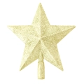 Puntale per albero di Natale a stella dorata scintillante con base di montaggio - Oro Stella A Cinque Punte