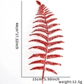 Rama de helecho artificial roja brillante para decoración de árboles de Navidad - Hojas de Purpurina Roja