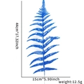 Hoja de helecho artificial azul brillante de 44cm x 15cm para decoración navideña - Hojas de Purpurina Azul