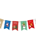 Bunte Frohe Weihnachten Banner mit Schneemann und Rentier für festliche Raumdekoration - B3 Stil Banner