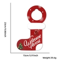 Accroche-porte chaussette de Noël rouge et blanc avec texte et mesures détaillées - Style Chaussette de Noël
