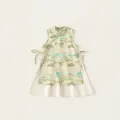 Kids Chinese style improved cheongsam dress with ink wash landscape print in cream - 80 / Top And Bottom / Apricot (Landscape Print)