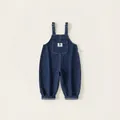 Dark blue denim overalls for toddlers featuring adjustable straps and soft cotton fabric - 80 / Blue (Adjustable Style)