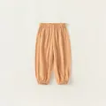 Kids lightweight apricot mosquito pants with elastic waist and cuffed ankles - Orange / 80