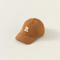 Casquette de baseball marron pour enfants avec lettre R brodée blanche à l'avant - Taille unique / Caramel (Pré-vente)