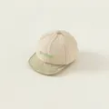 Kids soft brim baseball cap in beige and sage green with GOOD DAY embroidery - One Size / Light Green