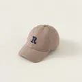 Casquette de baseball en coton kaki pour enfants avec lettre R brodée en bleu foncé - Taille unique / Khaki (Pré-vente)