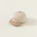 Infant baseball cap in cream and light brown with Good Day embroidery detail - One Size / Khaki