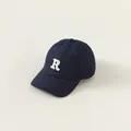 Casquette de baseball bleu marine pour enfants avec logo lettre R brodé en blanc 3D - Taille unique / Bleu Marine (Précommande)