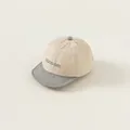 Infant beige and grey baseball cap featuring GOOD DAY embroidery and soft peak - One Size / Gray