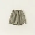 Saliegroene cargo short voor jongens met elastische taille en grote zijzakken - 80 / Legergroen