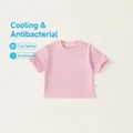 Pink short sleeve T-shirt for kids with soft cooling fabric and round neck design - 80 / Tops / Pink