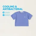 Kids cool touch lilac purple t-shirt with short sleeves and antibacterial fabric - 80 / Tops / Blue