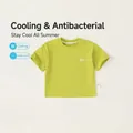 Kids lime green short sleeve t-shirt with cooling and antibacterial fabric technology - 80 / Tops / Green