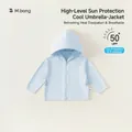 Giacca protettiva UV azzurra per bambini con UPF 50 plus e tessuto a rete traspirante - Blu / 80