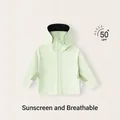Giacca protettiva solare UPF 50+ per bambini in verde chiaro con rete traspirante - Verde (Tesa Nera)