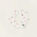 Waterproof cotton petal bib for infants with colorful cartoon ice cream print - Waterproof Flower Shape / Ice Cream Pattern (PS26022)