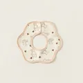 Bavoir bébé imperméable en coton avec motif ours brun et fermeture à bouton pression - Type Imperméable Pétale / Beige Ours Amour (PS24019)