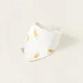 Bavoir imperméable en coton pour bébé avec imprimé carottes jaunes sur fond blanc - Bandana en Coton / Carotte Jaune Blanche (PS26003)