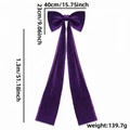 Extra große dunkelviolette Samtschleife für Hochzeits- und Veranstaltungsdekorationen - 130cm Langer Schwanz Stil (Extra Große Lila Schleife) / Dunkelviolett