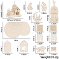 Set puzzle fai-da-te in legno per Eid con castello e luna, decorazione per la tavola - Stile Figura In Preghiera E Luna (Ornamento Puzzle Medio Oriente B)