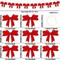 Kit guirlande nœuds rouges en feutre pour fête des mères avec corde 3m et points adhésifs - Bannière Nœud en Feutre Rouge