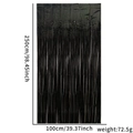 Black laser tinsel foil fringe curtain 100x250cm for soccer party decoration - 1x2.5 Meters / Holographic Black Fringe Curtain