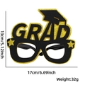 Felt graduation glasses with gold glitter GRAD letters and mini mortarboard cap - GRAD Letters With Cap (Style B)