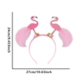 Pink sequin flamingo headband with feathers and roses for Hawaiian party costumes - Flamingo Feather Style