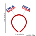 Independence Day USA flag headband with spring boppers and red fabric covering - Double USA Letter Sign Style