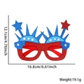 Lunettes de fête patriotique de la fête de l'Indépendance avec paillettes rouges et bleues - Style Couronne d'Étoiles Rouge Blanc Bleu