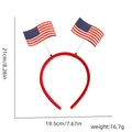 Red Independence Day headband with USA flag decorations and spring accents for party - Double USA Flag Style
