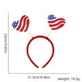 Diadema del Día de la Independencia con corazones de bandera USA y medidas - Doble corazón