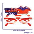 Lunettes de fête drapeau USA à paillettes avec lèvres rouges pour le 4 juillet - Style Lèvres USA