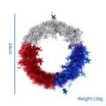 Ghirlanda del Giorno dell'Indipendenza con stelle blu rosse e argento diametro 28cm - Stile Piccolo 28cm