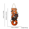 Halloween Holz Türschild mit orangefarbenem BOO Schriftzug und schwarzer Katze Motiv - BOO Katze