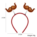 Cerchietto Oktoberfest con decorazioni in feltro marrone e rivestimento in tessuto rosso - Stile barba